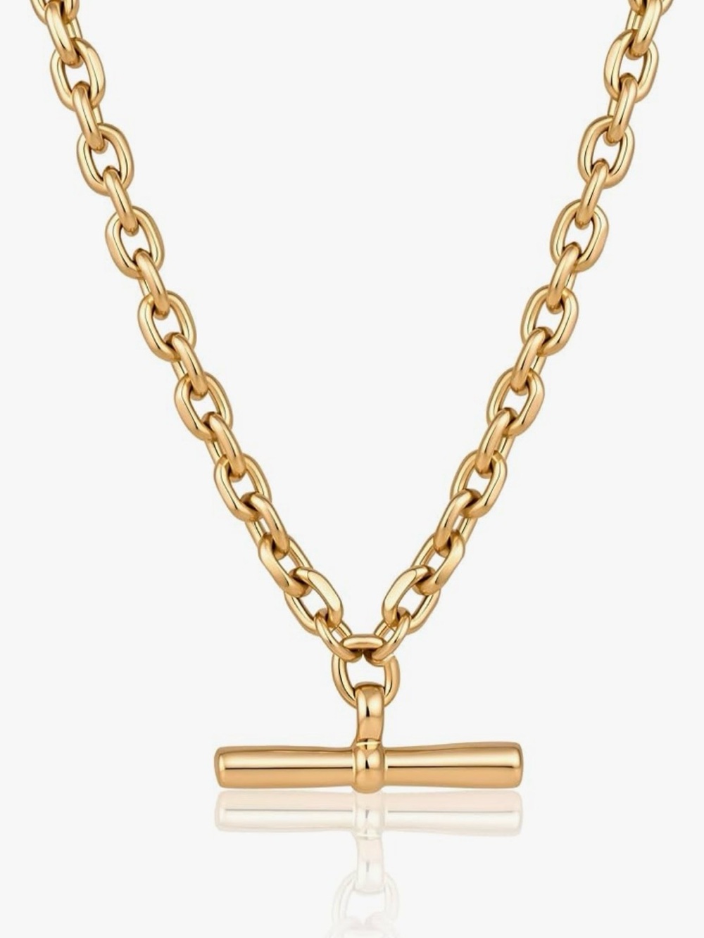 Gold Plated Bar Toggle Pendant Necklace - Women Jewelry